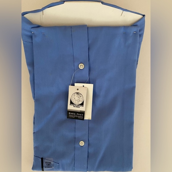 Men’s VAN HEUSEN Classic Fit French Blue Button Up Dress Shirt Size 14 1/2 NWT - Picture 2 of 9